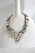 Kate Leaves V Necklace - Silver/Gold