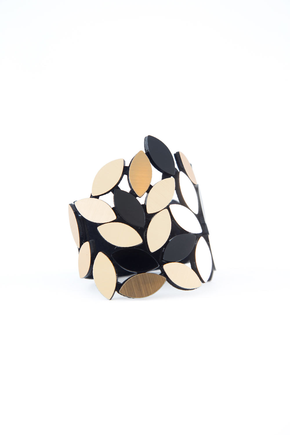 Kate Leaves Bracelet - Black/Gold