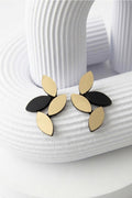 Kate Leaves Earrings Medium - Black/Gold