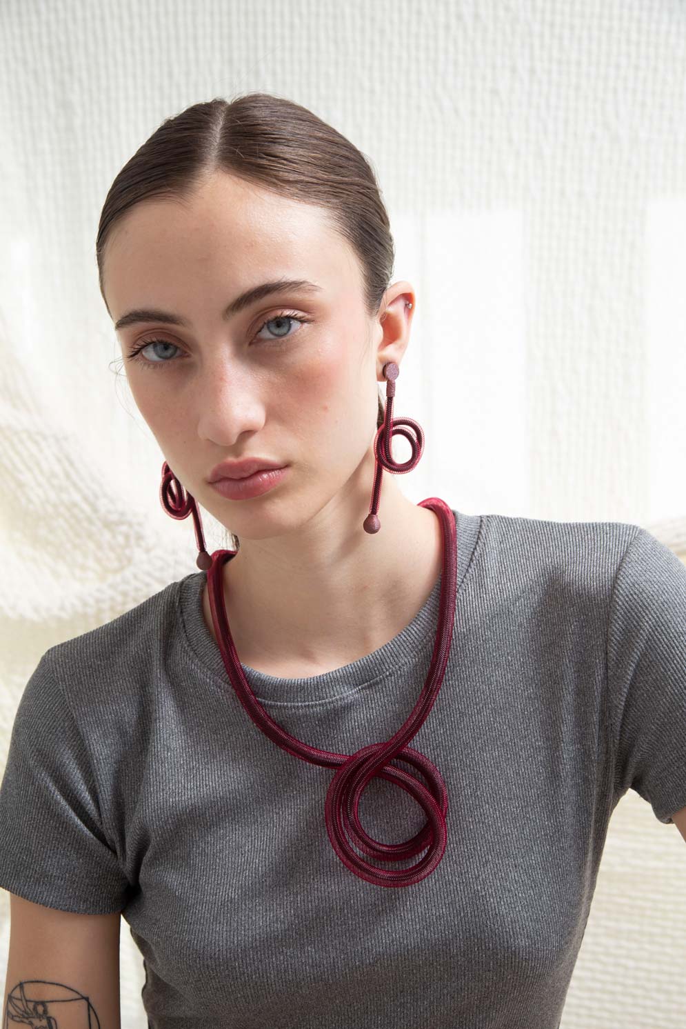 Life Necklace Medallion - Burgundy