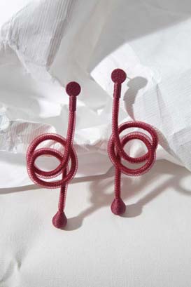 Life Knot Earrings - Burgundy