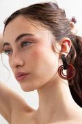 Life Circle Earrings -  Red/Pink