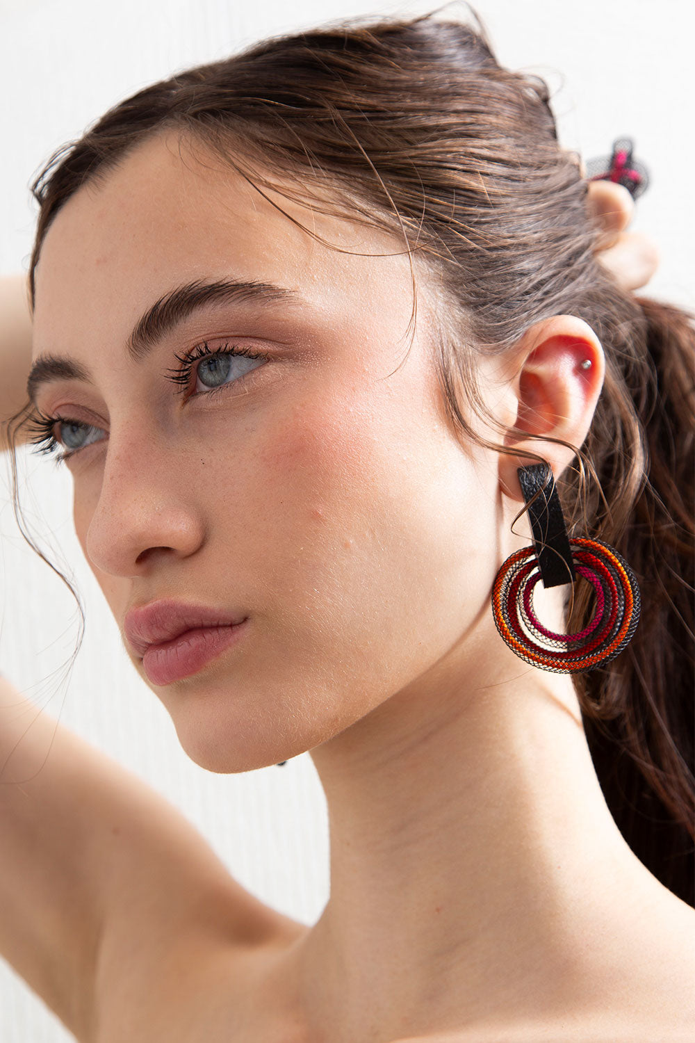 Life Circle Earrings -  Red/Pink