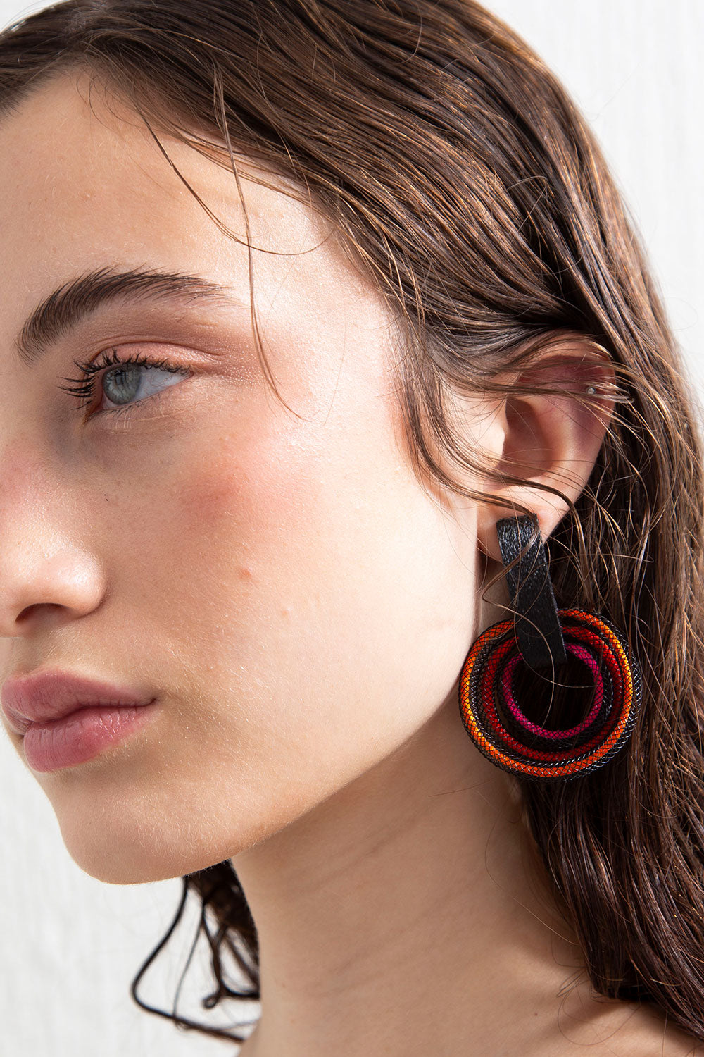 Life Circle Earrings -  Red/Pink