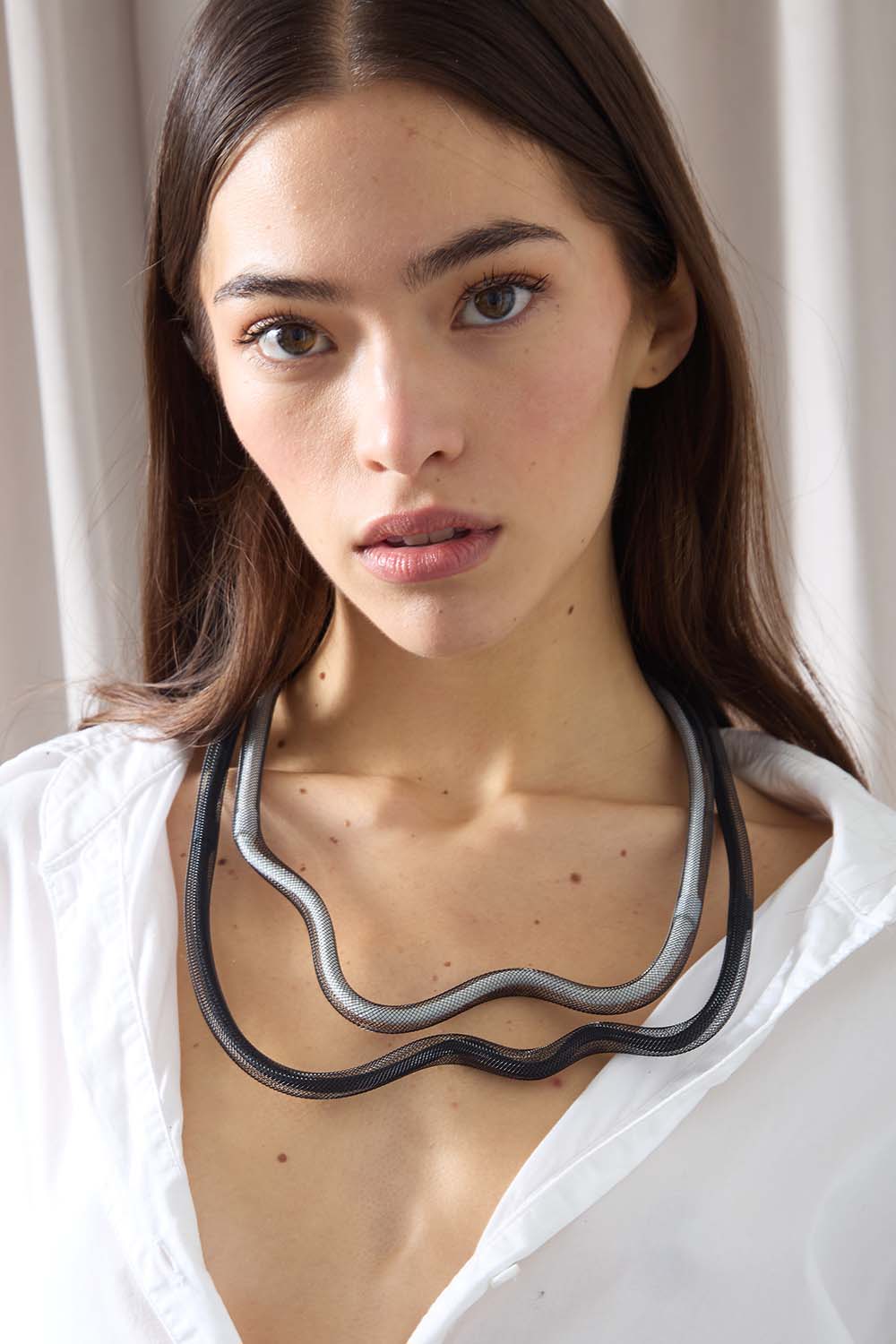 Life Necklace Waves - Black White