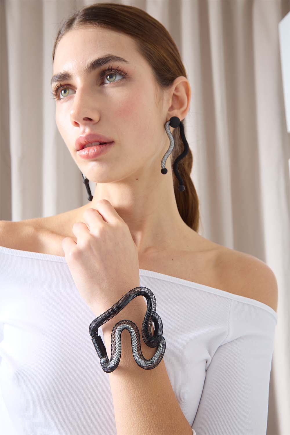 Life Bracelet Waves - Black/White
