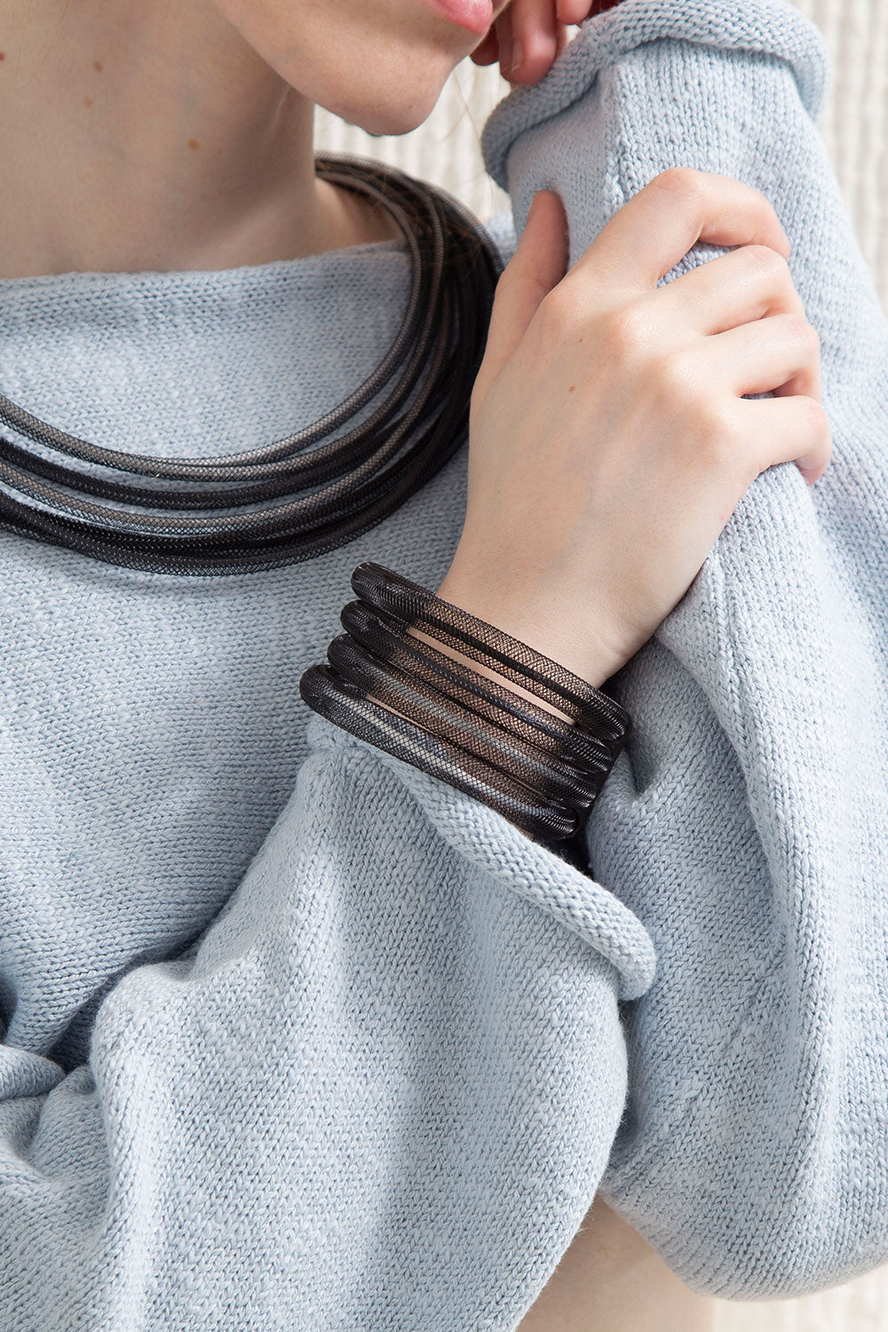 Life Bracelet 4 Layers - Black/Gray/White