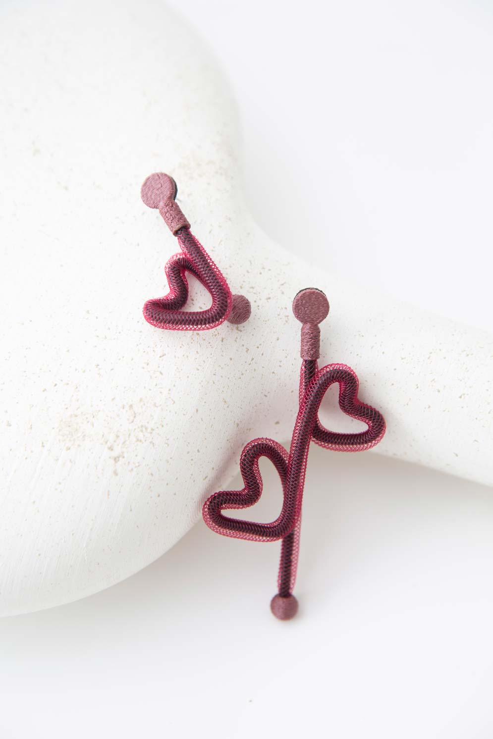 Life Earrings Love - Burgundy