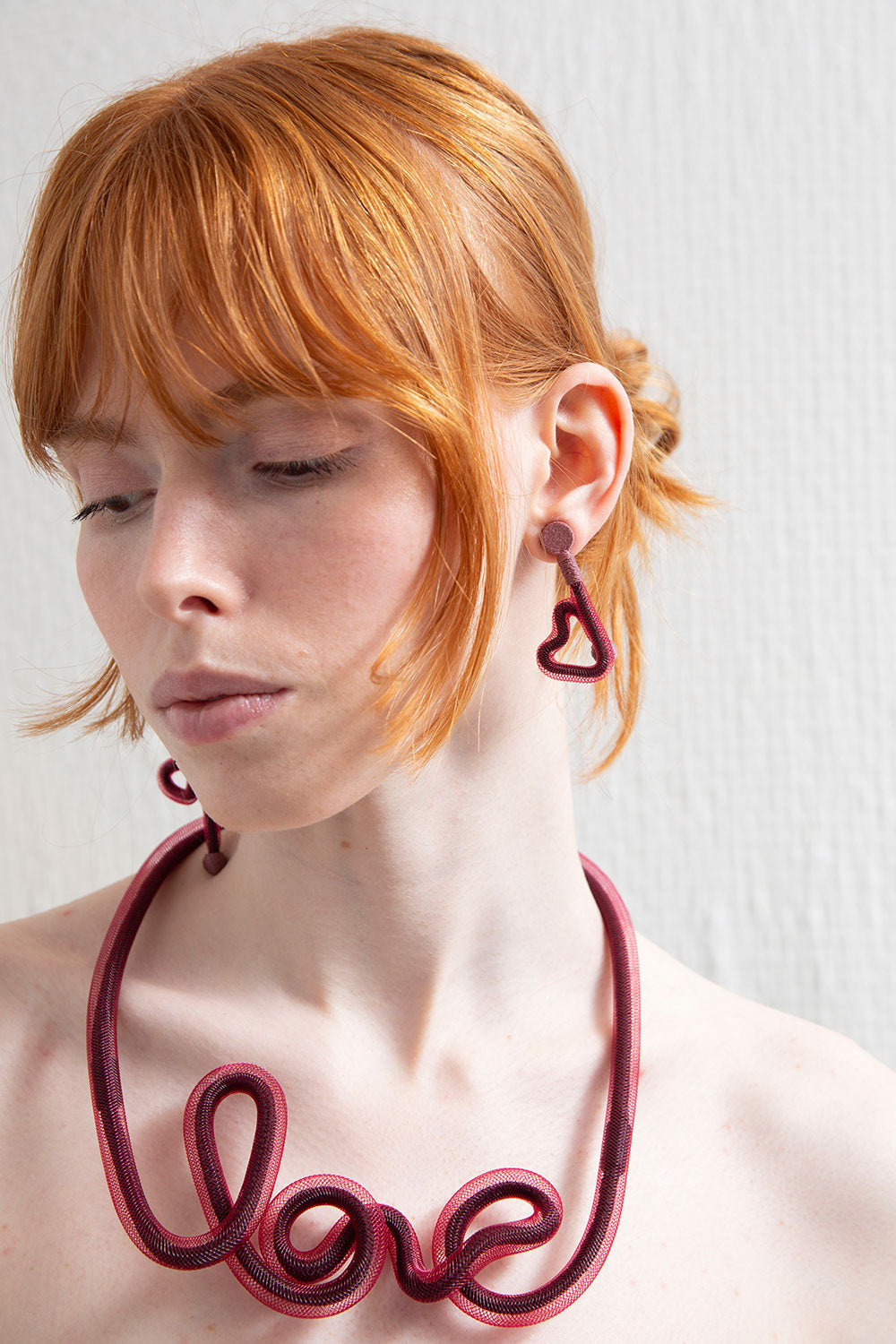 Life Earrings Love - Burgundy