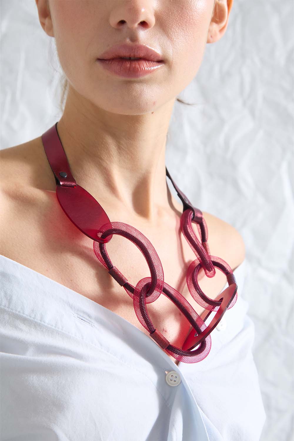 Miss Link Necklace Short - Burgundy