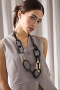Miss Link Necklace Long - Silver/Black/Gold