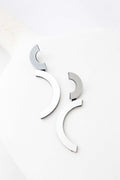 Mies Double Arc Earrings - Silver