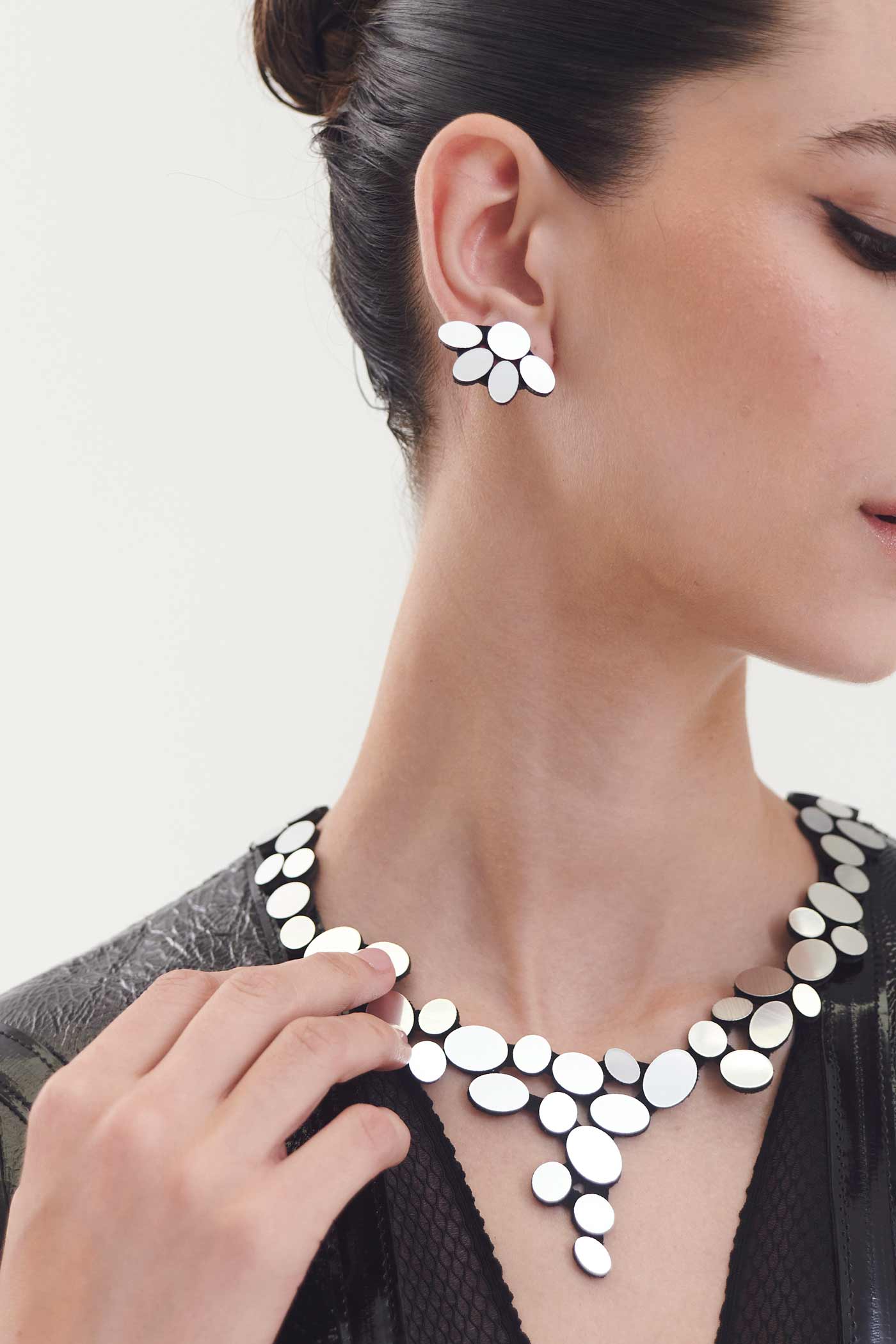 Organic Reflections Earrings Small - Silver