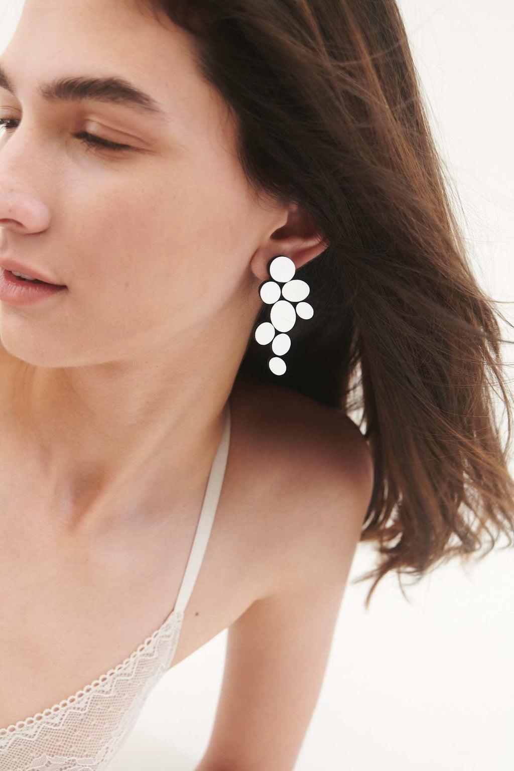 Organic Reflections Earrings Large - Silver