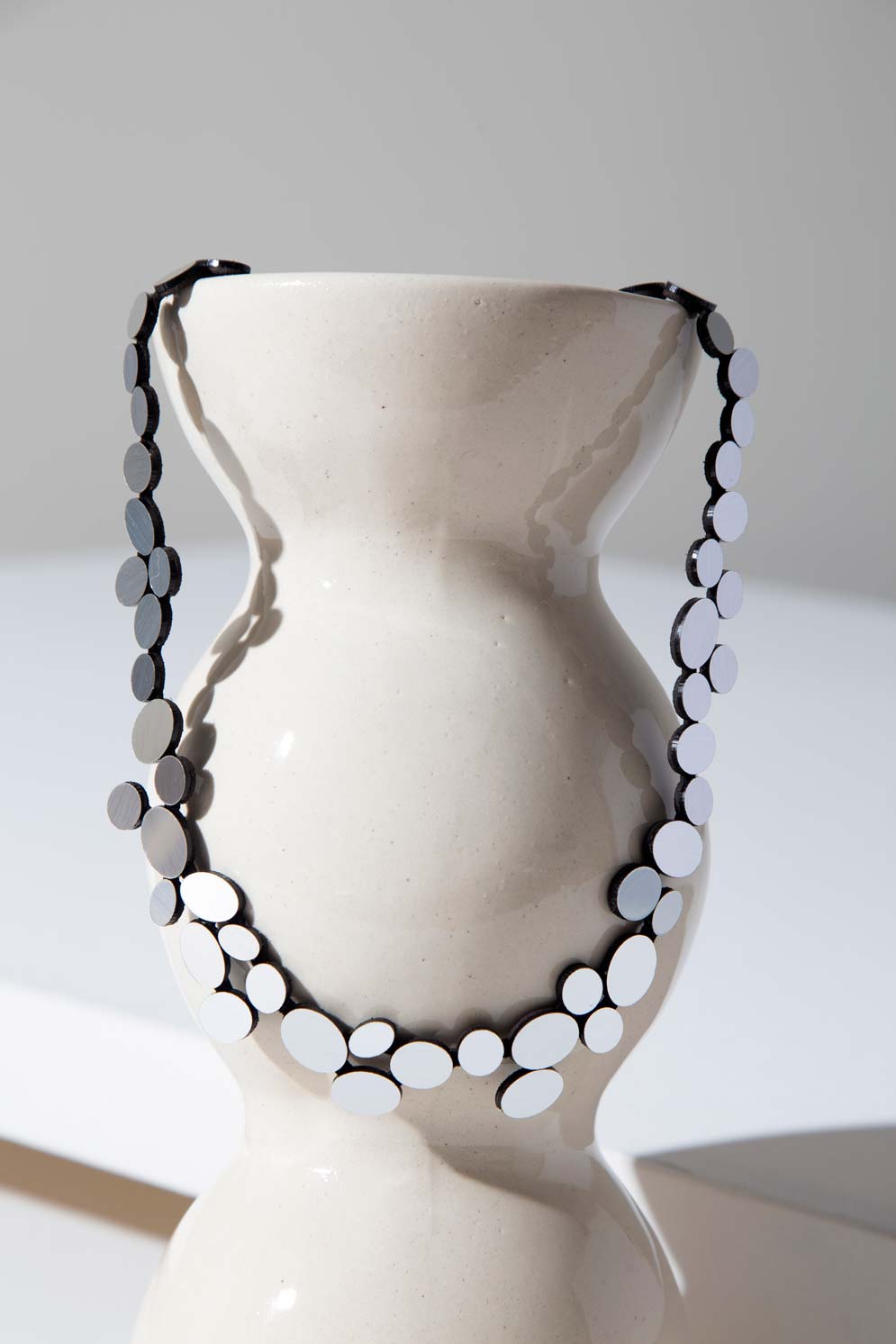 Organic Reflections Round Necklace - Silver