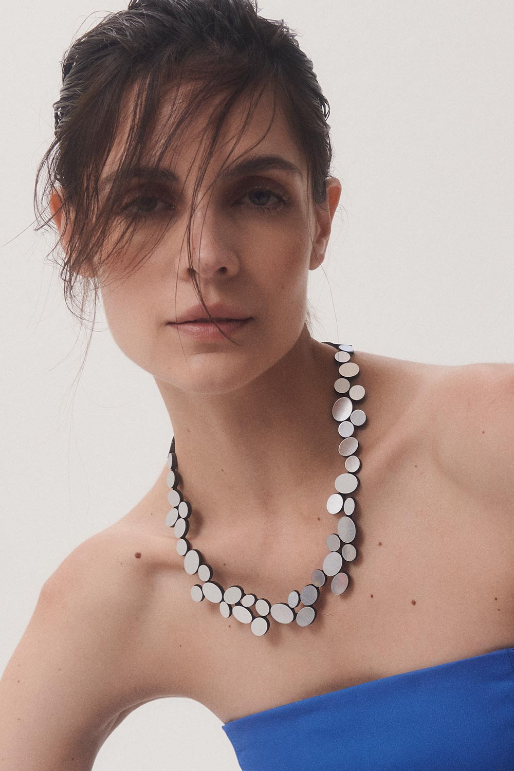 Organic Reflections Round Necklace - Silver