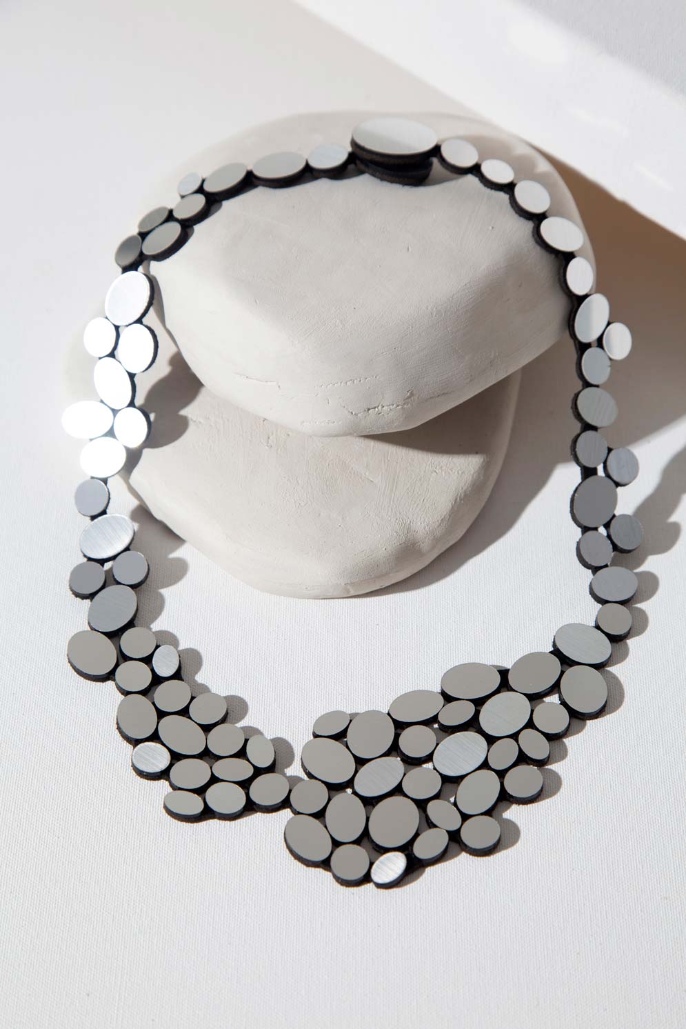 Organic Reflections Large Necklace - Silver