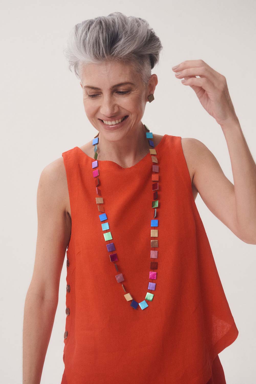 Rainbow Necklace Square Long