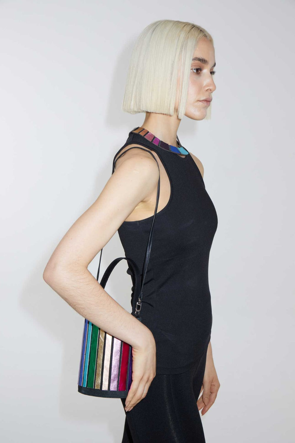 Pre-Order - Rainbow Bucket Leather Bag - Rainbow