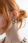 Rainbow Earrings 3 Squares - Metallics