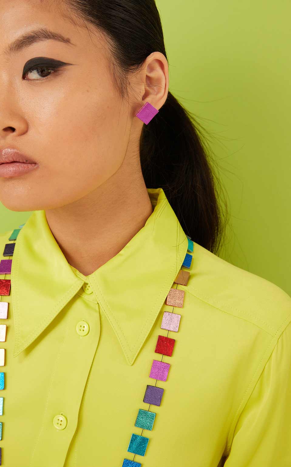 Rainbow Earrings Square - Gold