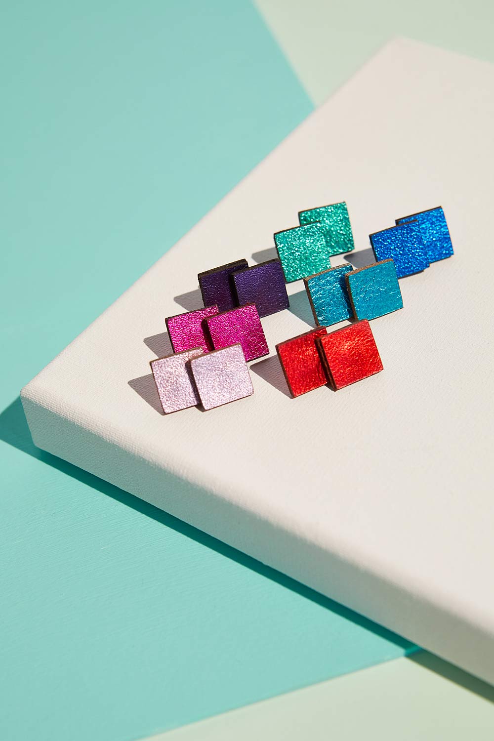 Rainbow Earrings Square - Gold