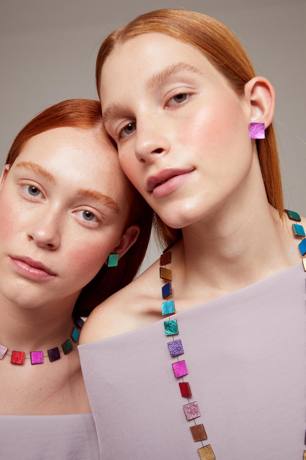 Rainbow Earrings Square - Gold