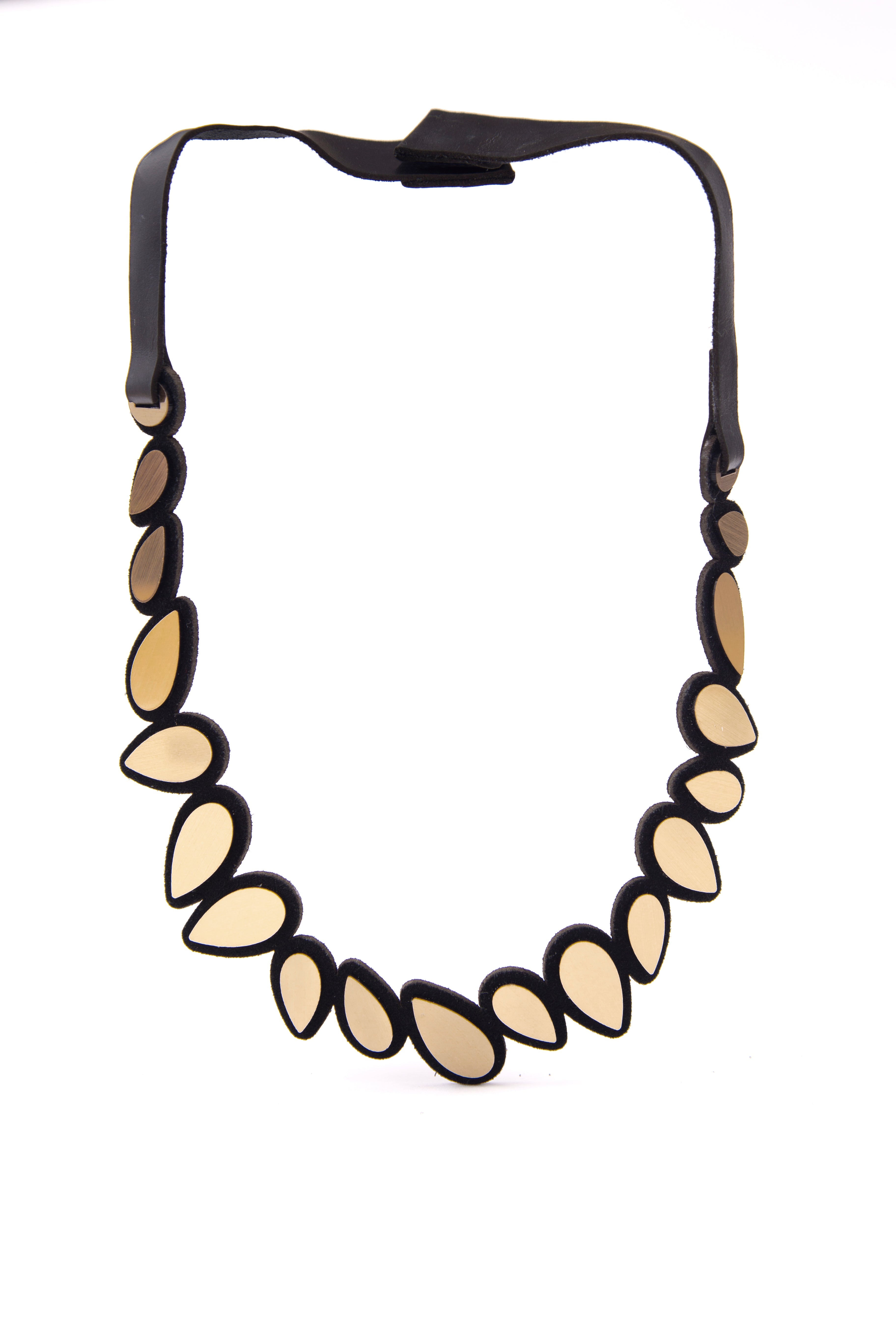 Raindrop Necklace Round - Gold