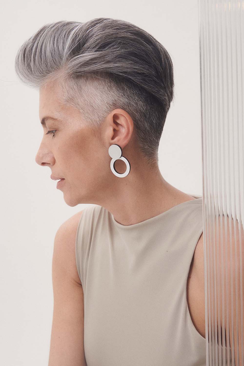 Abstraction Earrings New - Silver