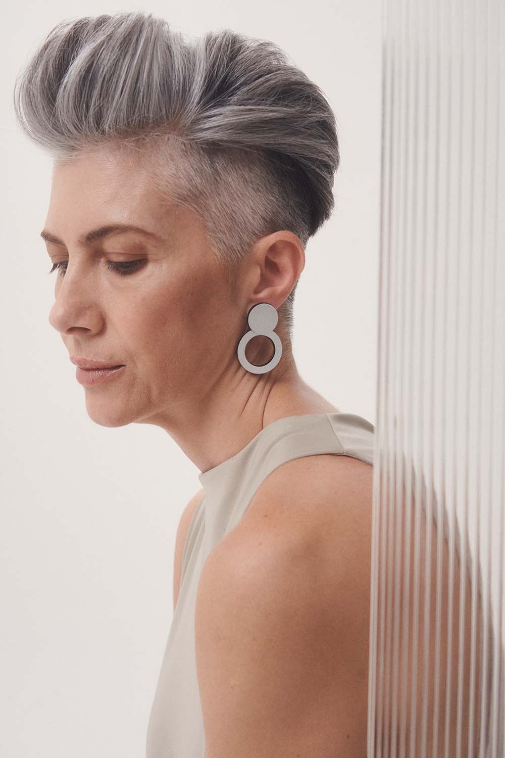 Abstraction Earrings New - Silver