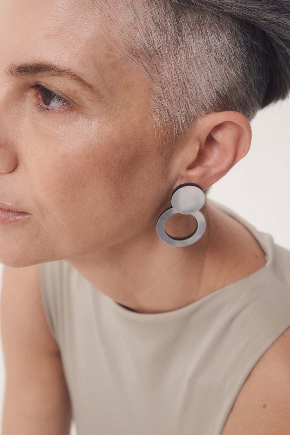 Abstraction Earrings New - Silver