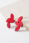 Kate Leaves Earrings Medium - Red