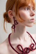 Life Earrings Love - Burgundy