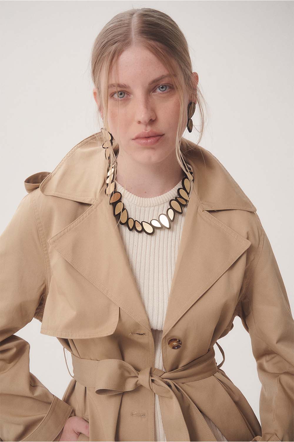 Raindrop Necklace Round - Gold